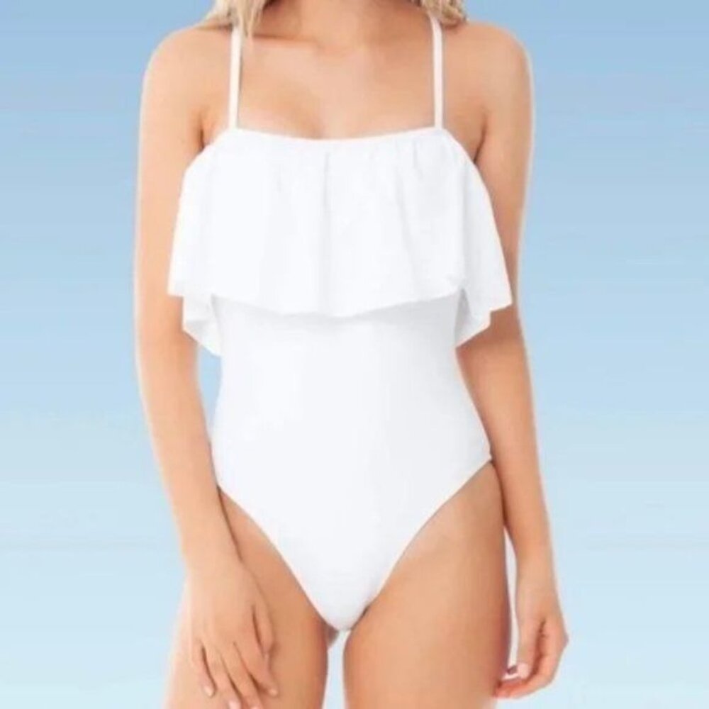 Sugar Coast by Lolli Ruffle Flounce One Piece Swimsuit - White - S